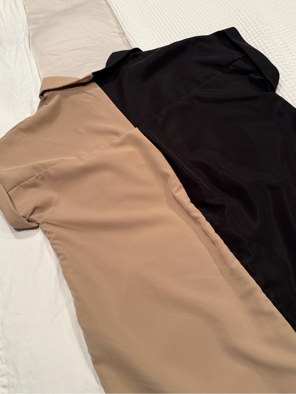 Colorblock Button-Front Shirt Dress - Picture 3 of 4